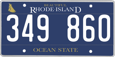 RI license plate 349860