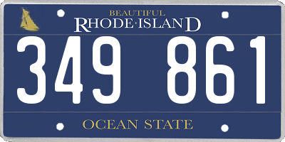 RI license plate 349861