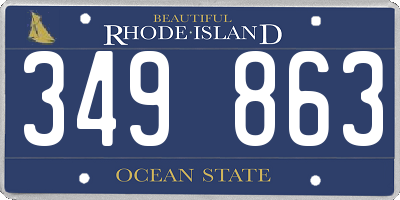 RI license plate 349863
