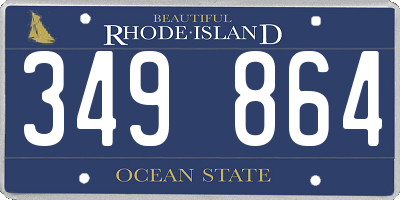 RI license plate 349864