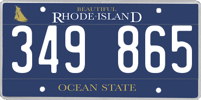 RI license plate 349865