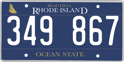 RI license plate 349867