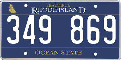 RI license plate 349869
