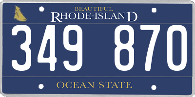 RI license plate 349870