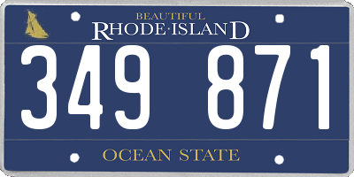 RI license plate 349871