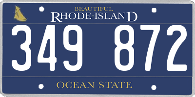 RI license plate 349872