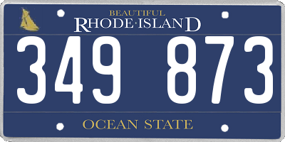 RI license plate 349873