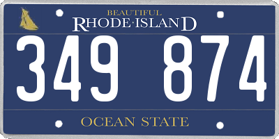 RI license plate 349874