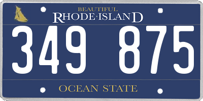 RI license plate 349875