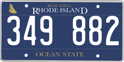 RI license plate 349882