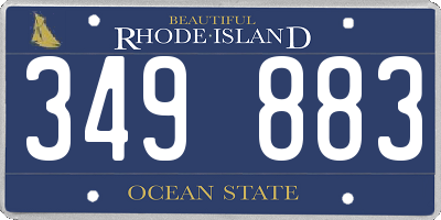 RI license plate 349883