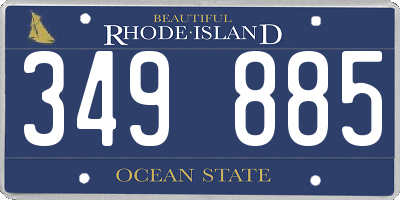 RI license plate 349885