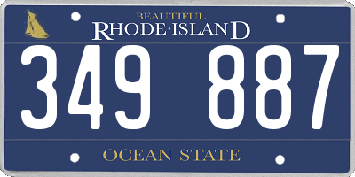RI license plate 349887