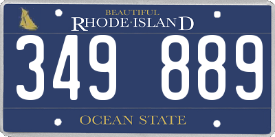 RI license plate 349889