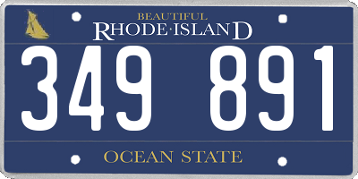 RI license plate 349891