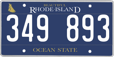 RI license plate 349893
