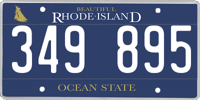 RI license plate 349895