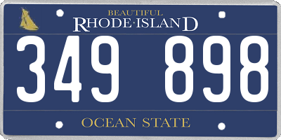 RI license plate 349898