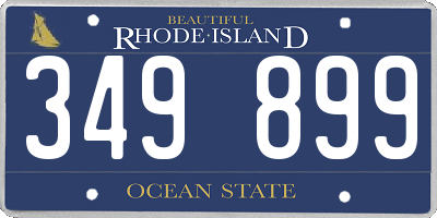 RI license plate 349899