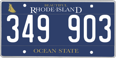 RI license plate 349903