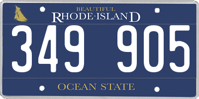 RI license plate 349905