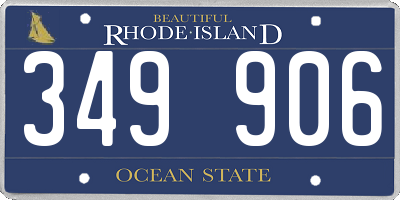 RI license plate 349906