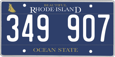 RI license plate 349907