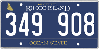 RI license plate 349908