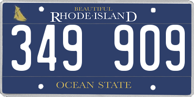 RI license plate 349909