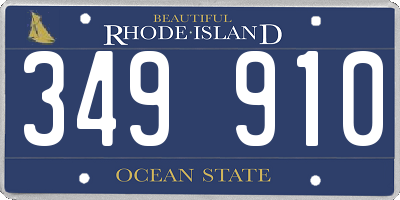 RI license plate 349910