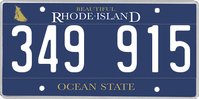RI license plate 349915