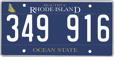 RI license plate 349916