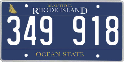 RI license plate 349918