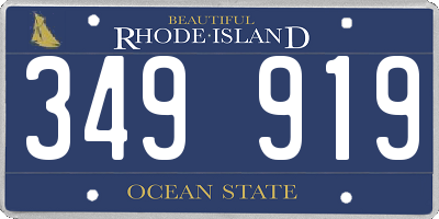 RI license plate 349919