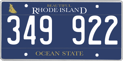 RI license plate 349922