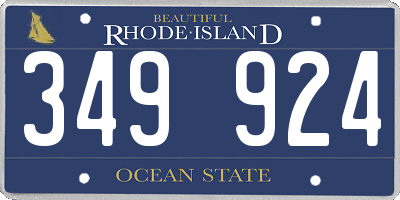 RI license plate 349924
