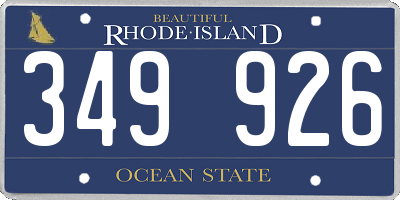 RI license plate 349926