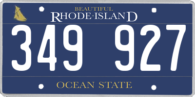 RI license plate 349927