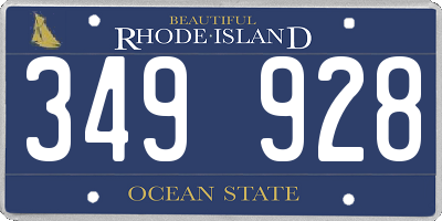 RI license plate 349928