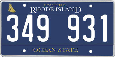 RI license plate 349931