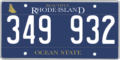 RI license plate 349932