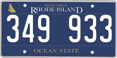 RI license plate 349933