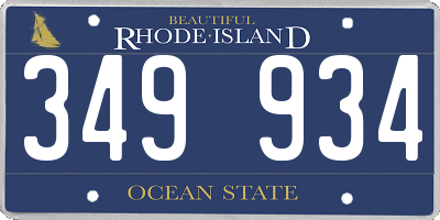 RI license plate 349934