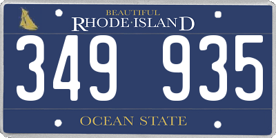 RI license plate 349935