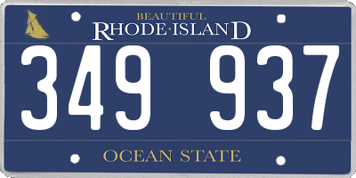 RI license plate 349937