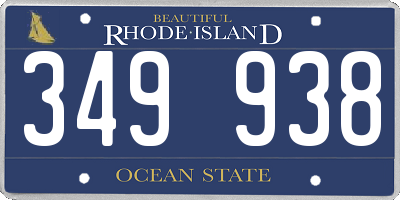 RI license plate 349938