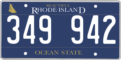 RI license plate 349942
