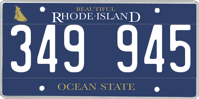 RI license plate 349945