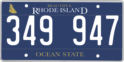 RI license plate 349947