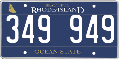 RI license plate 349949